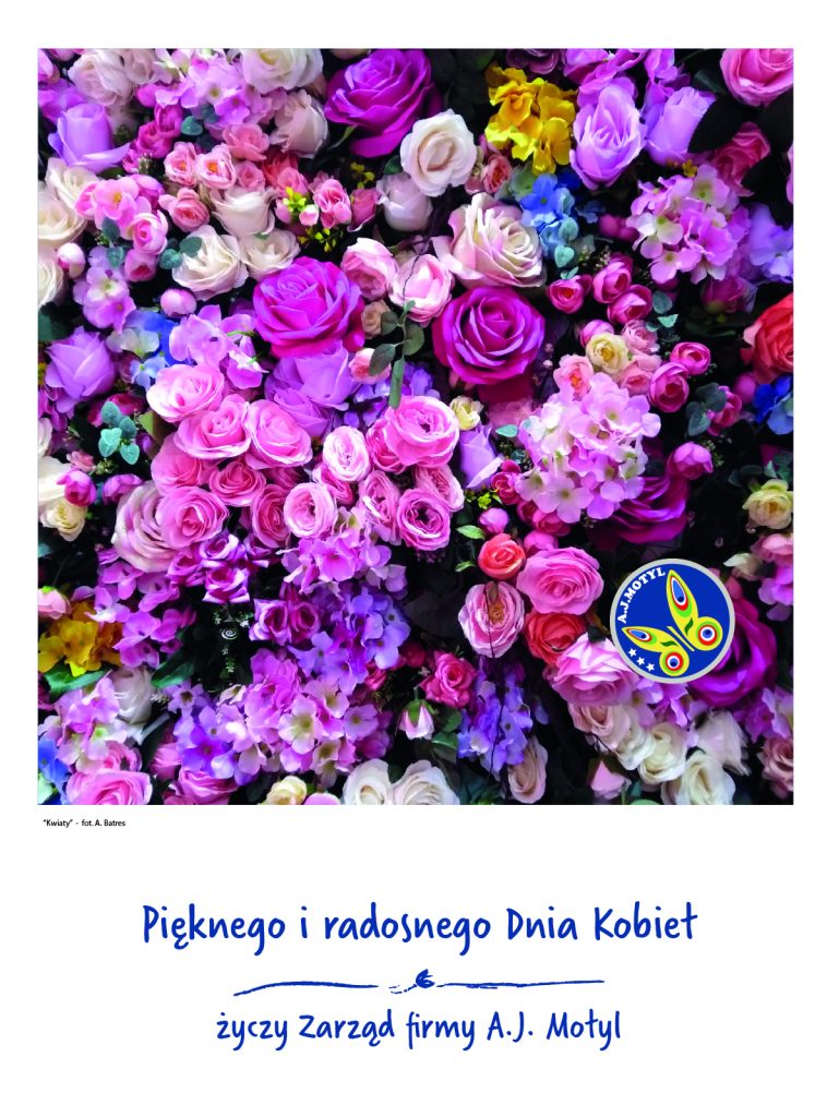 Karta z życzeniami od A.J. Motyl na 8 Marca