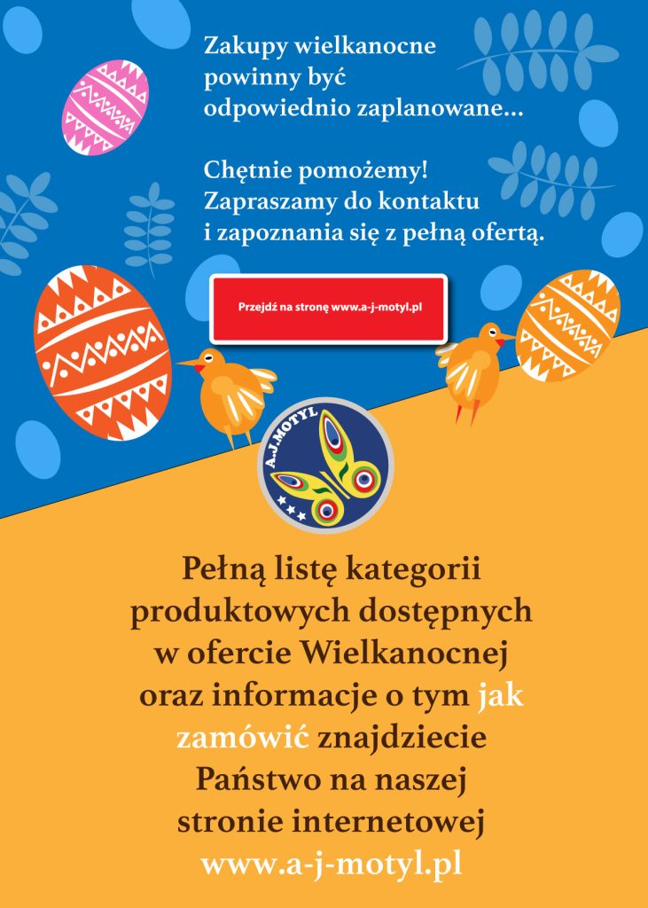 Zaproszenie A.J. Motyl na zakupy wielkanocne 2022